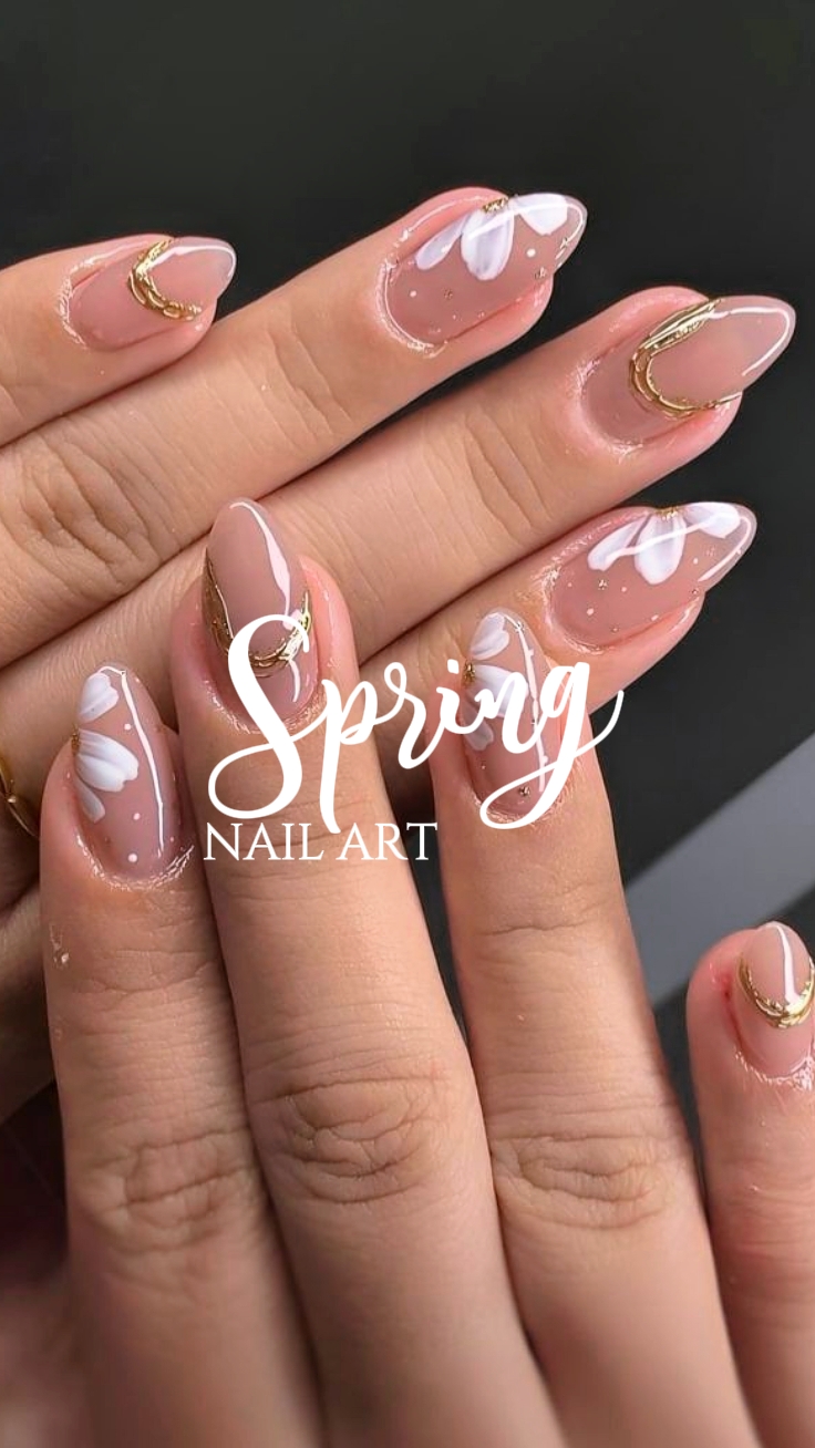 Arte de unhas de primavera