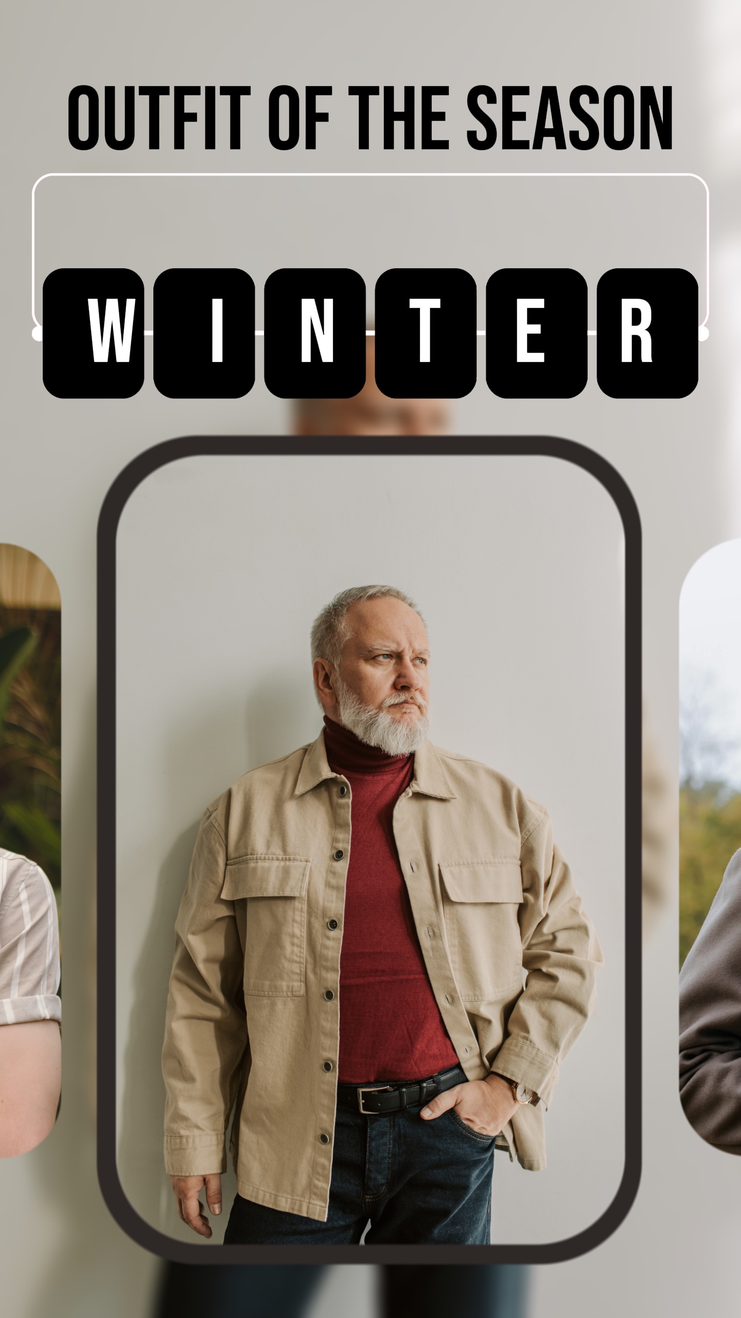 Winter-Outfit Produktanzeige TikTok-Stil 