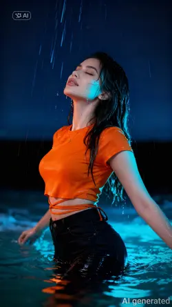 Deniz yağmur şablonu