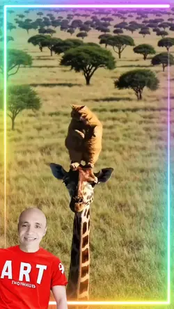 Dancing cat giraffe