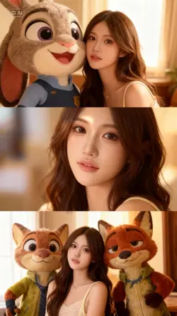 Ghép ảnh thỏ và cáo