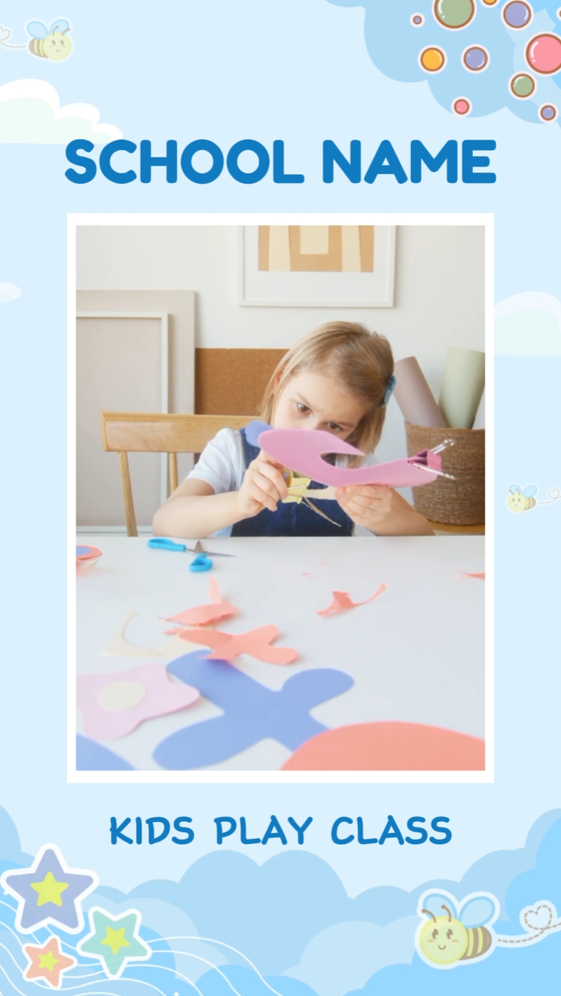 Programa sa Preschool, Asul, Dilaw, Rosas, Cute na Estilo.