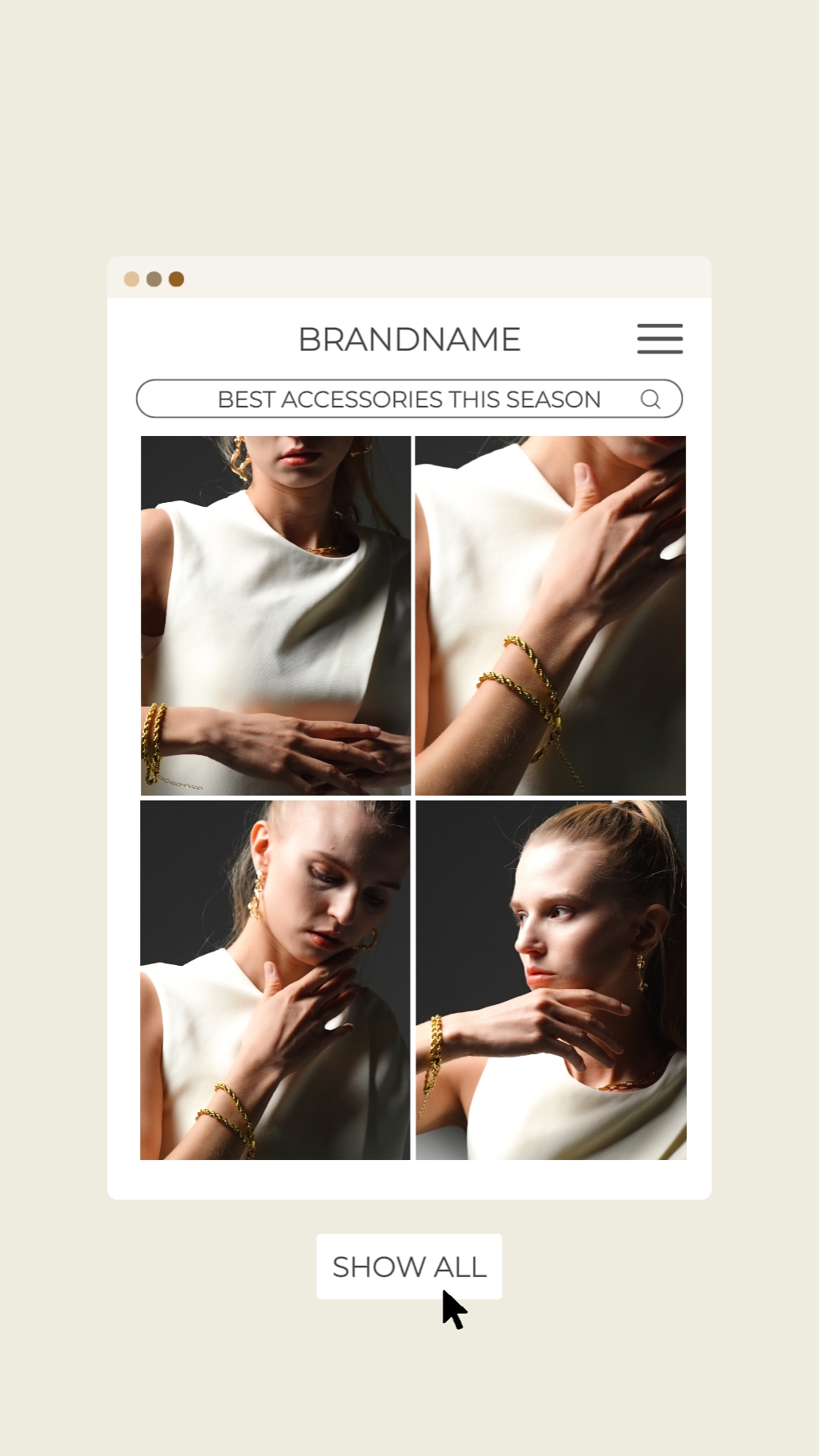 Open Demand Req UI Woman's Accessories Fashion In TikTok Style