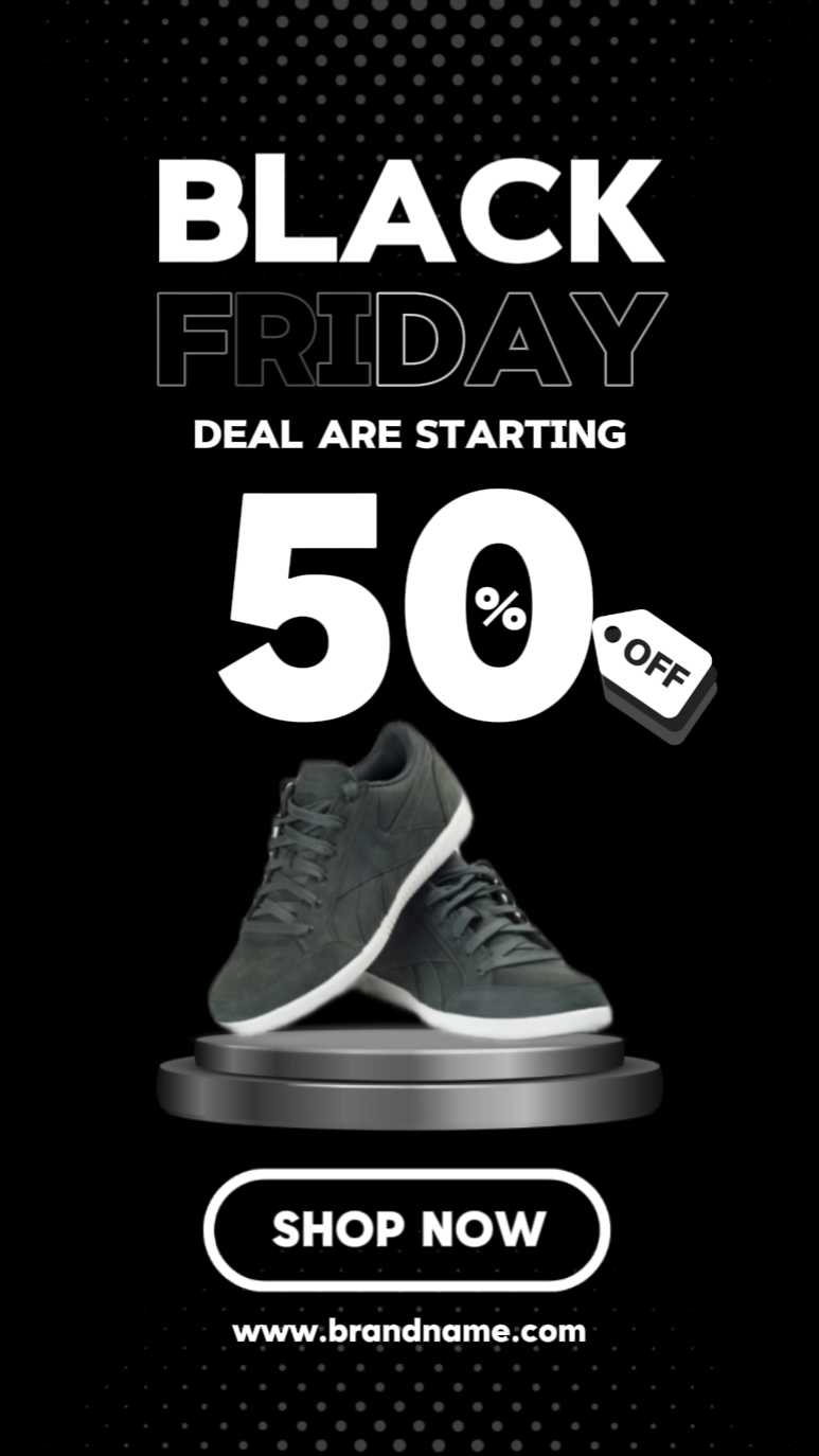 Poster Dinamis Jumat Hitam 3.0 Platform Sosial Gaya Minimalis Mode