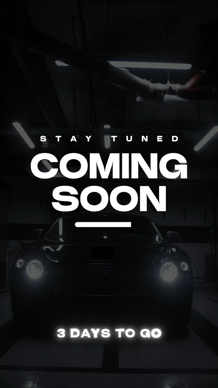 Automotriz próximamente: estilo minimalista de color gris negro
