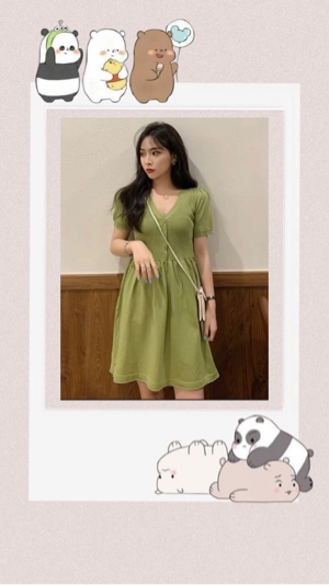 Knitted v-neck Dress