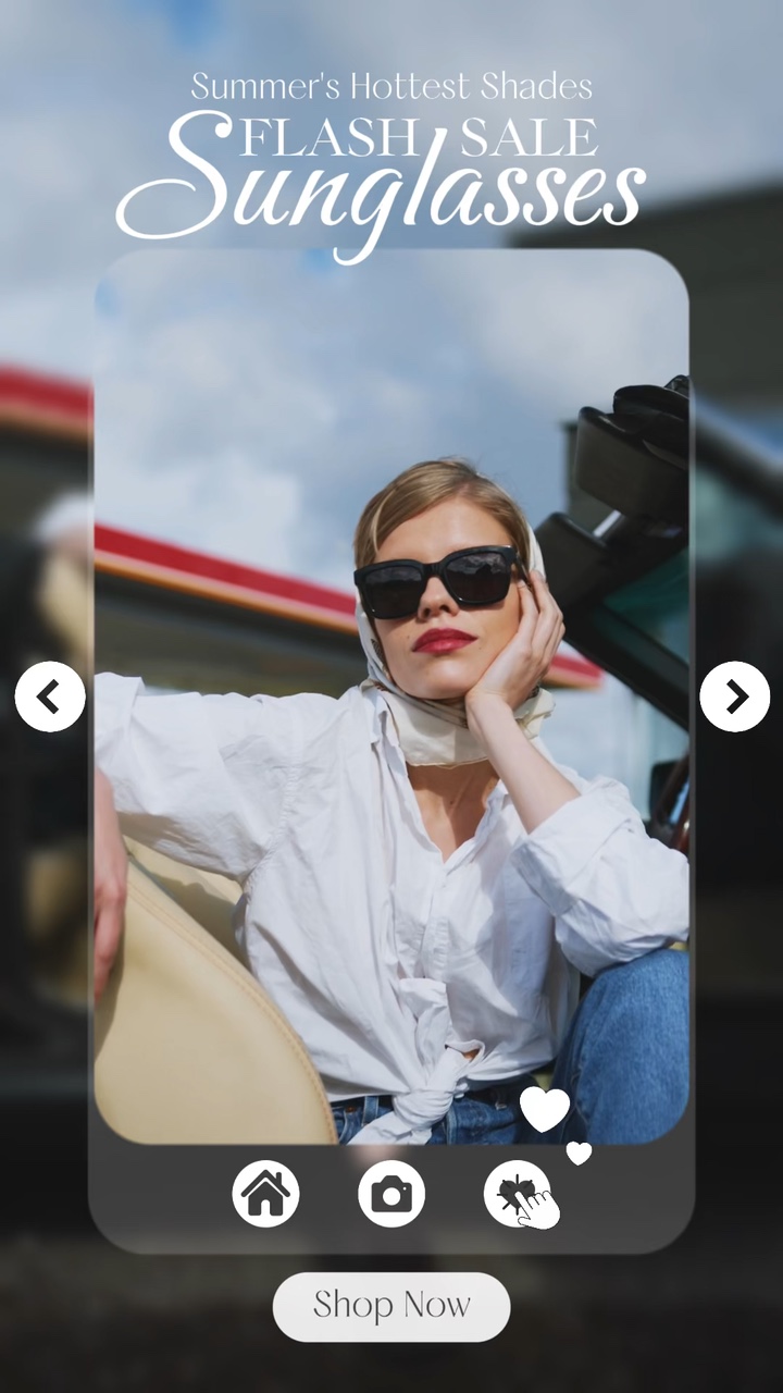 Summer Sales Fashion Industry Sunglasses UI Style Display TikTok Style