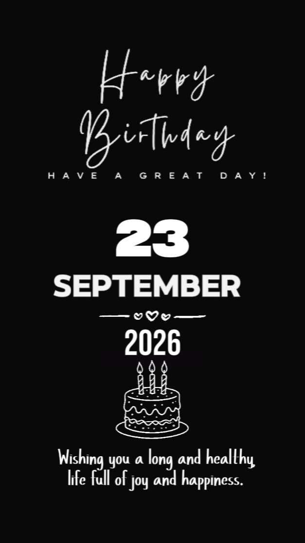 Feliz cumpleaños 23 de septiembre de 2026