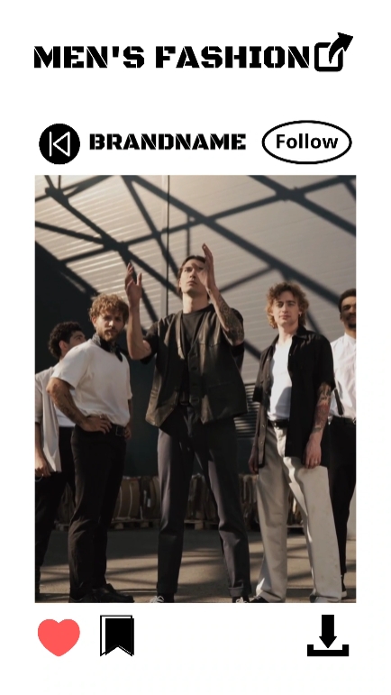 Herrenmode Produkt Display UI Freizeit TikTok Style