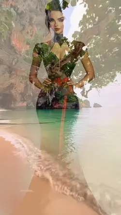 Lady in nature