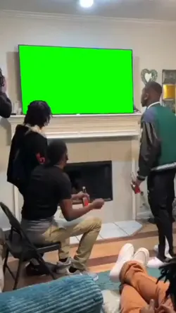 tv break green scree