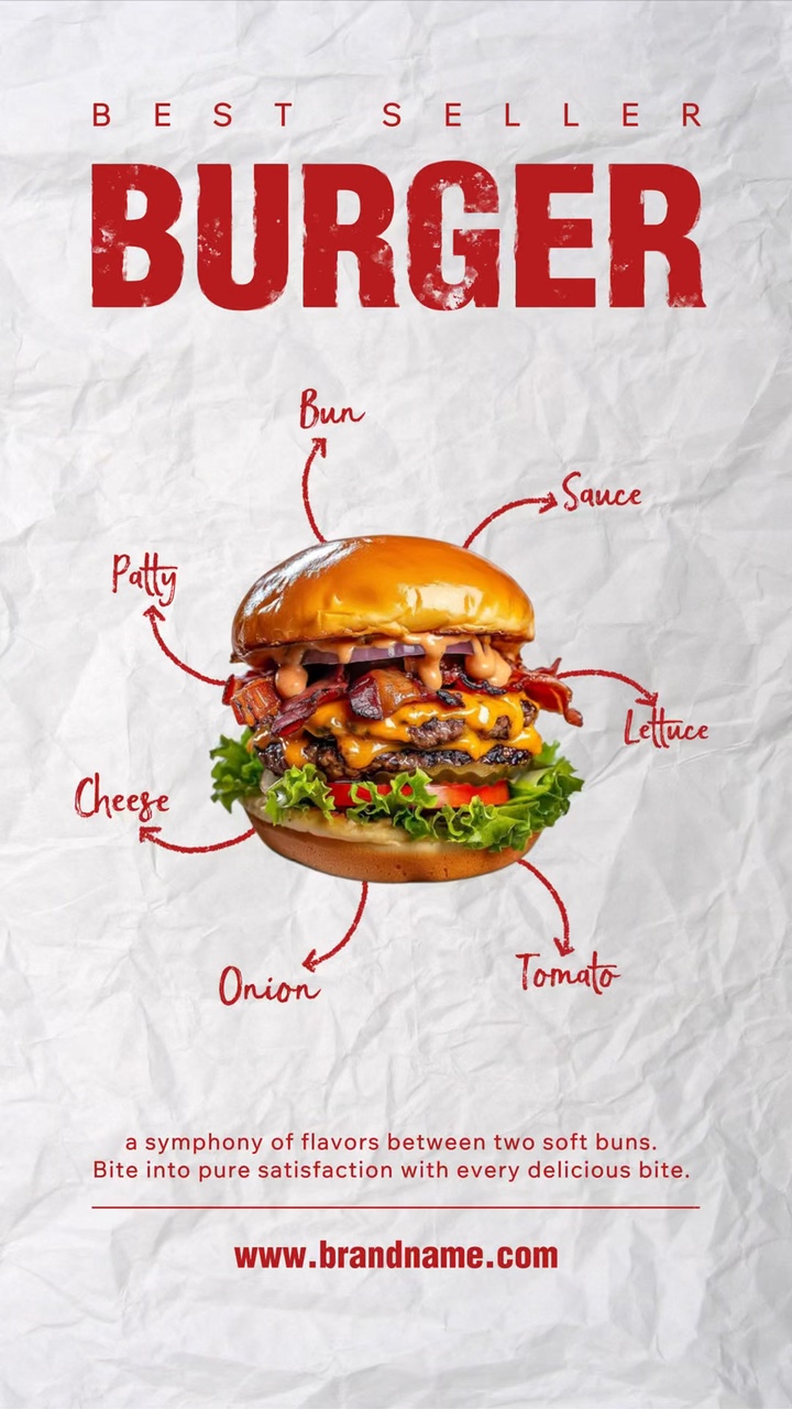 Cartel de movimiento de hamburguesa