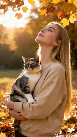 Autumn with cat