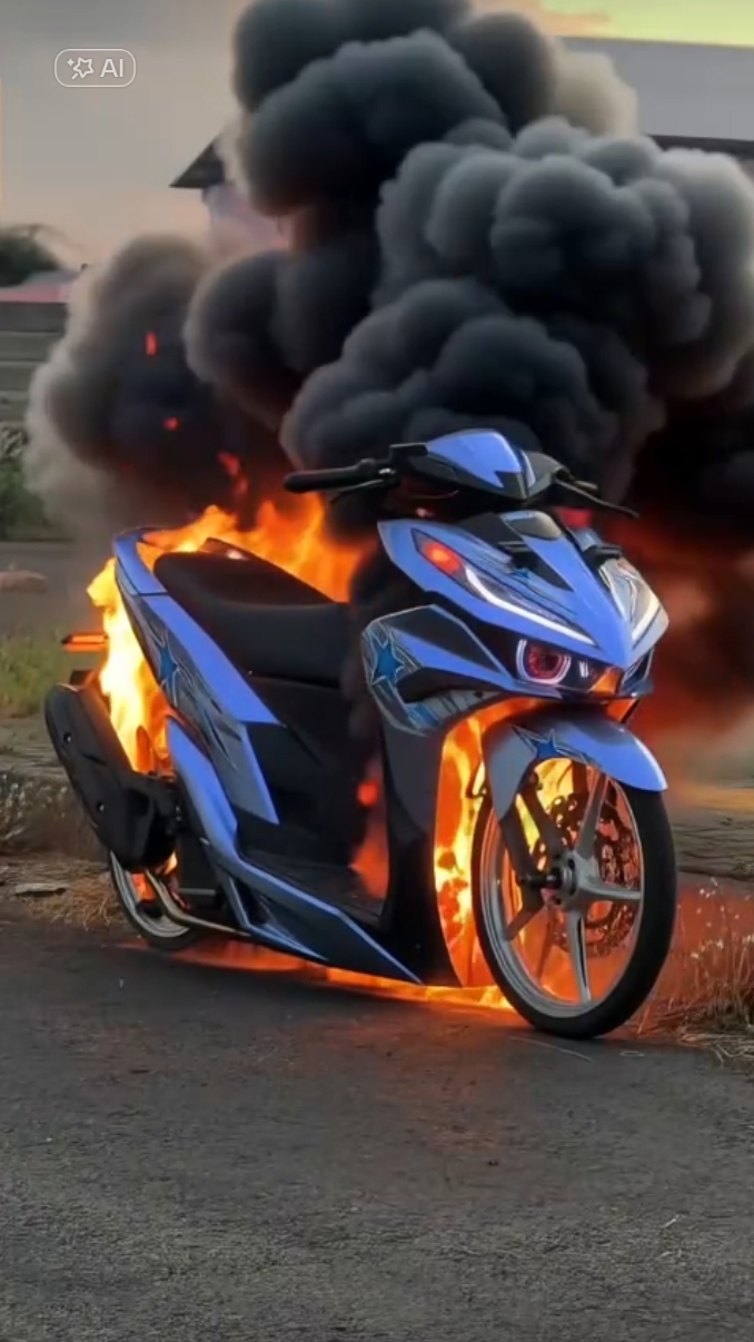 Ai Burning Motorbike