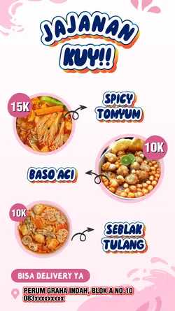 Menu jajanan kedai