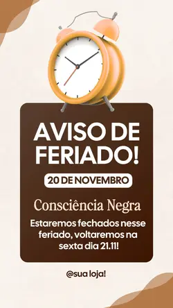 Aviso de feriado