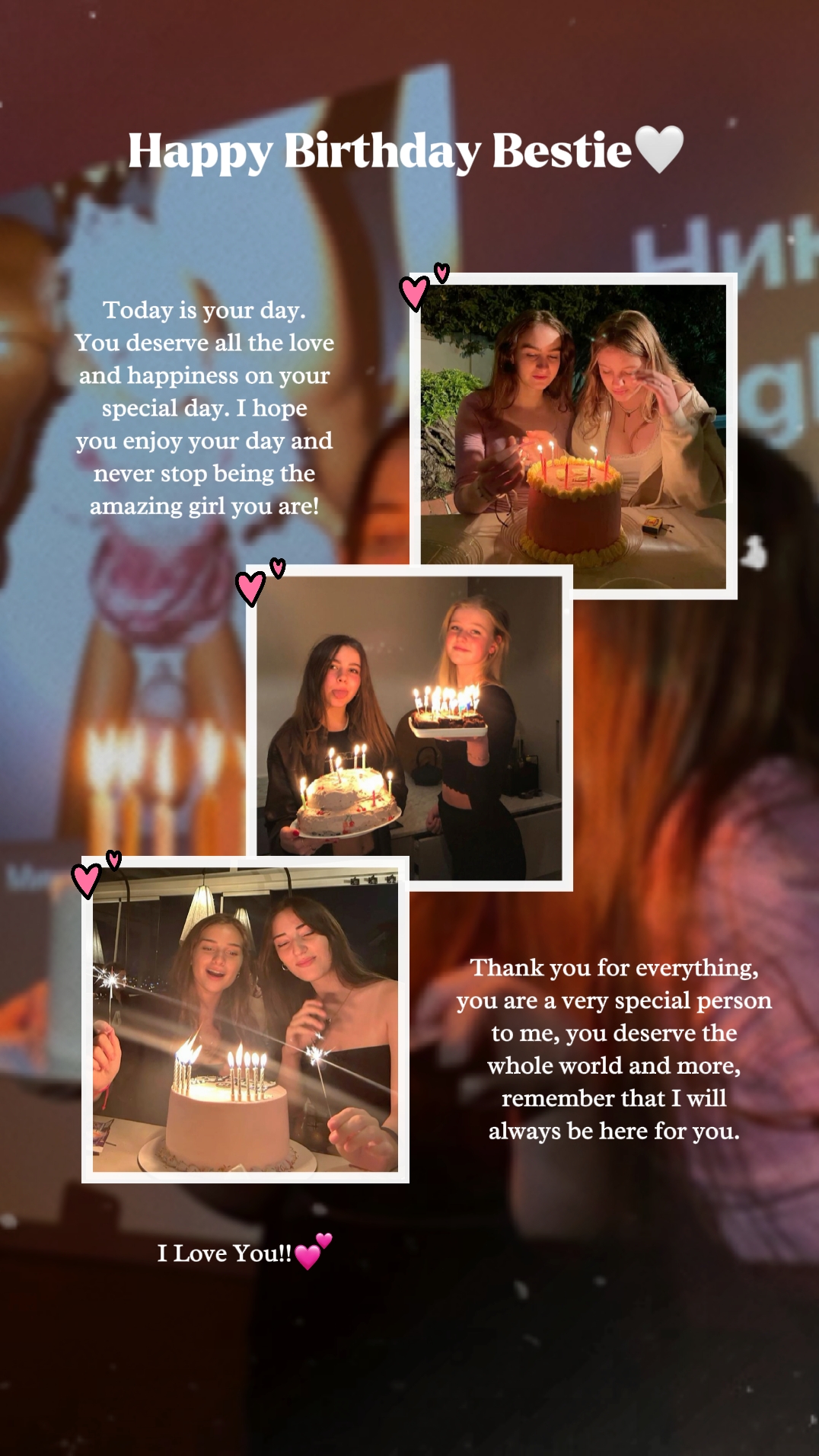 Feliz aniversário melhor amiga