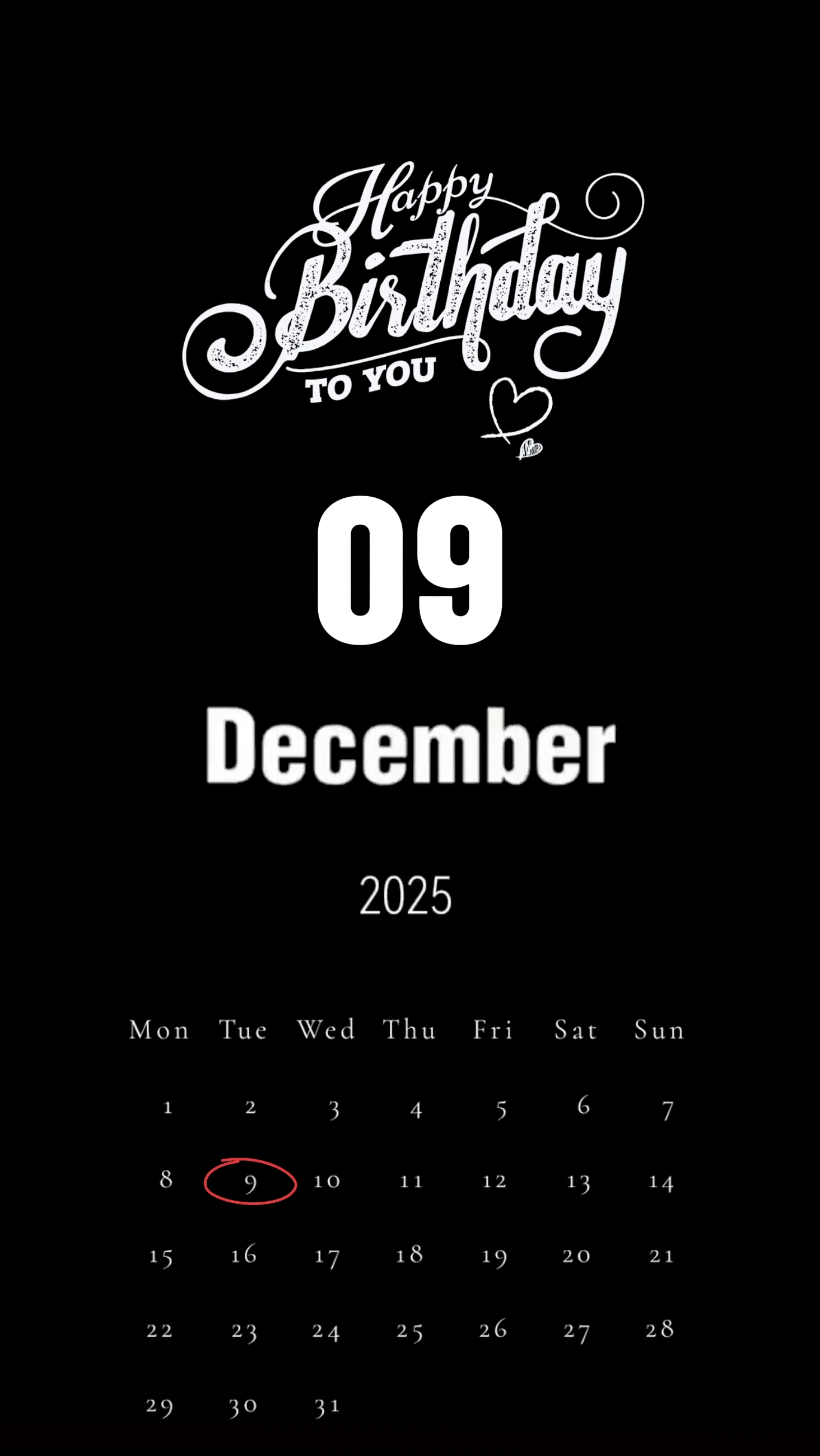 Hbd 9 de dezembro 