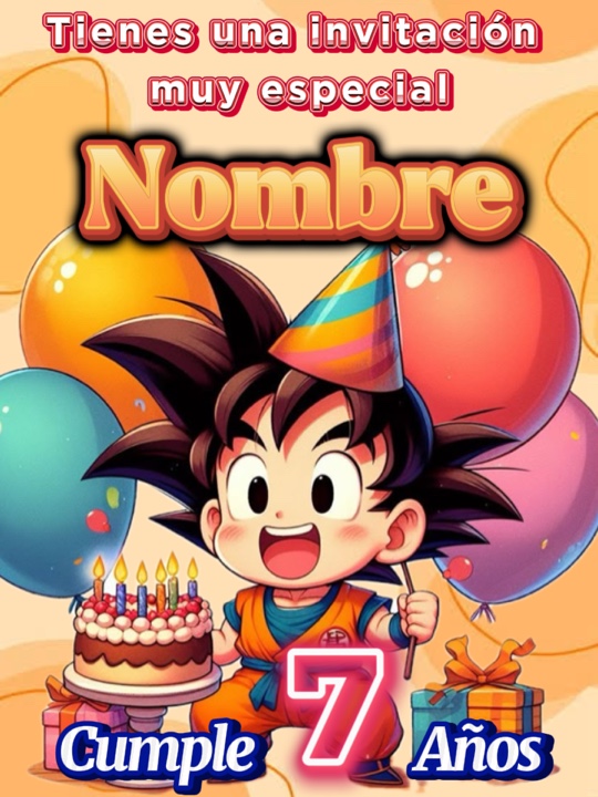 Goku bebé convite