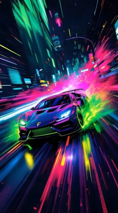 voiture sport néon 