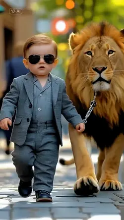 Baby with Lion 