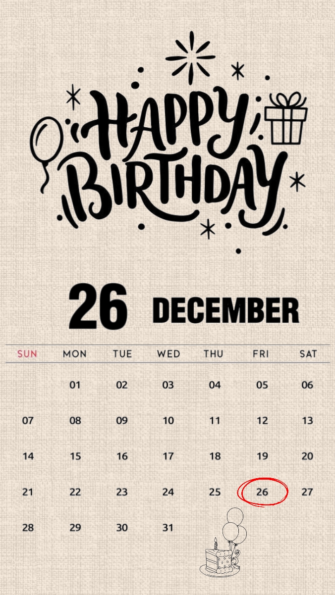 anniversaire 26 décembre