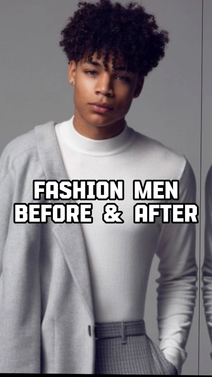 Fashion Men Antes y Después de la Exhibición del Producto Usando el Estilo TikTok