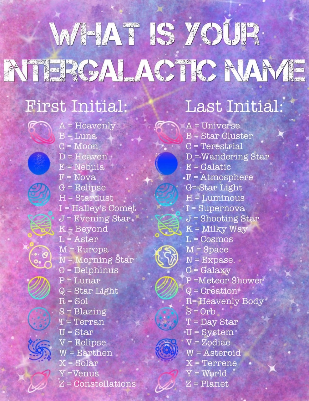 Votre nom d'espace?💫🪐☄️
