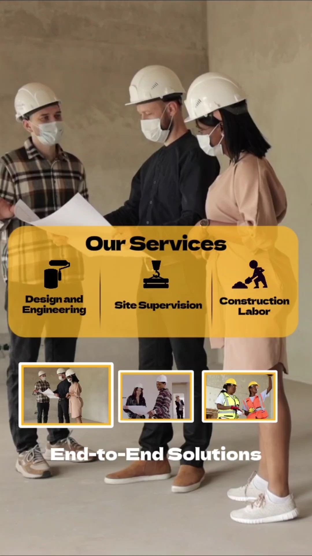 Modelo comercial de construção e renovação de casa de estilo moderno