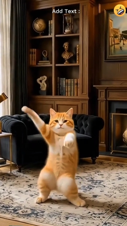 Gato De Dança Engraçado. 