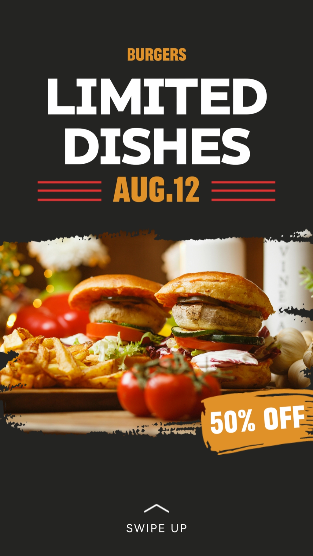 Affichage du menu de la maison des hamburgers de style TikTok Bobine Instagram