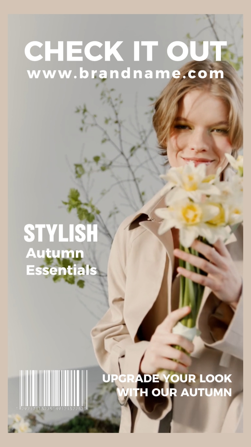 Vestuário de outono da indústria da moda no estilo de revista Minimalis para Tiktok 
