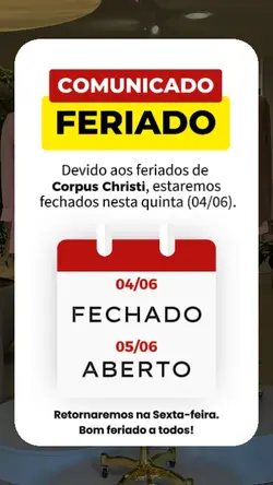aviso de feriado
