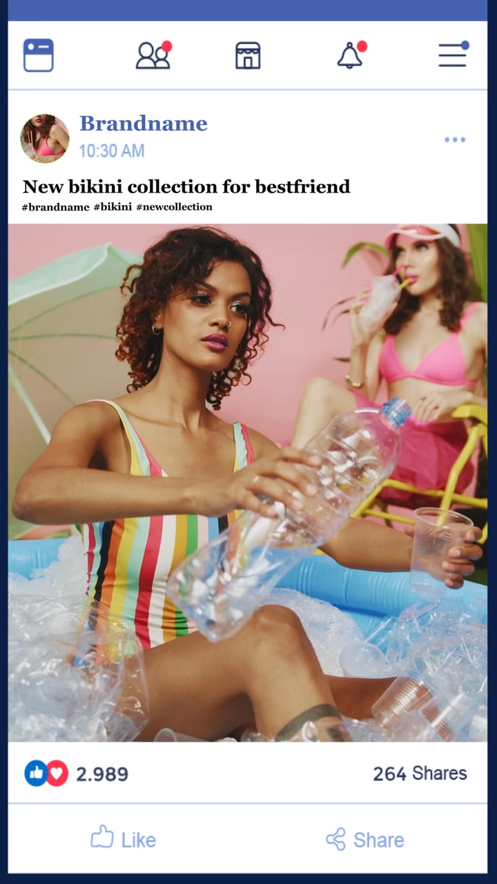 Pantalla del producto del bikini Creación de la interfaz de usuario que coincide con el estilo TikTok