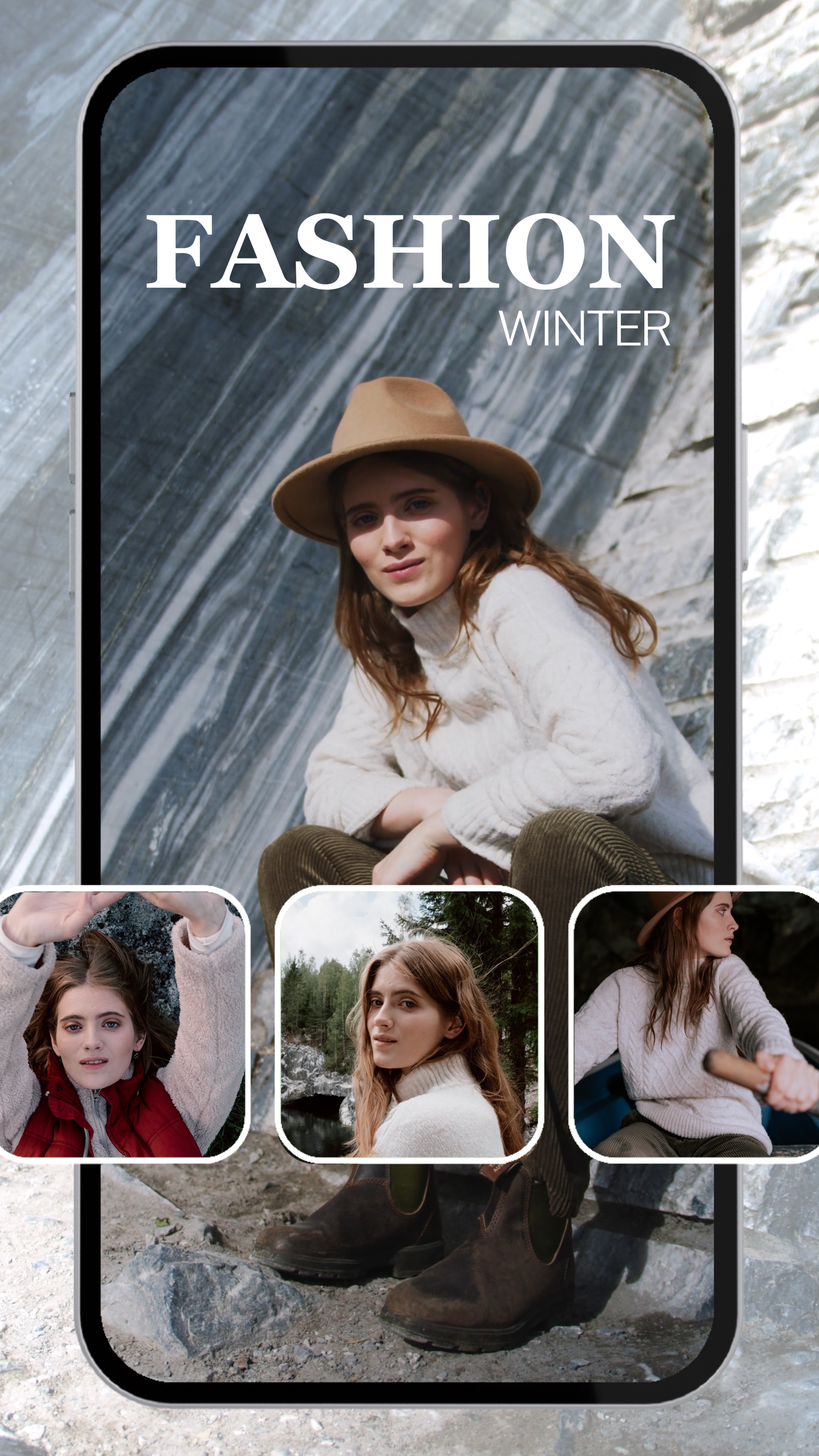 Pantalla de ropa de invierno que combina con el estilo TikTok