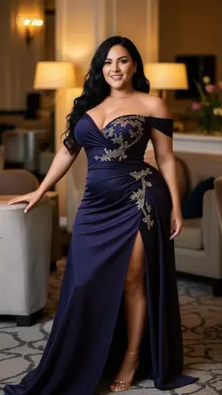 vestido elegante azu