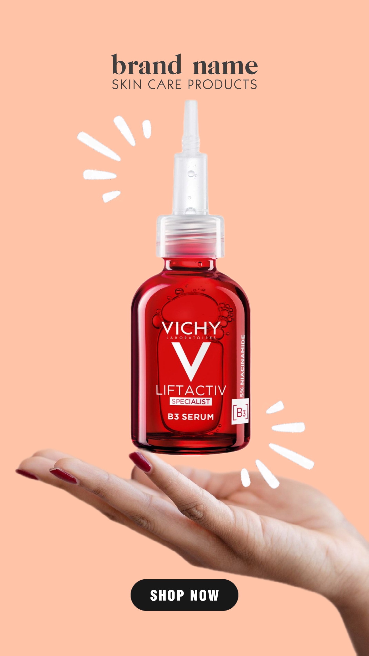 skincare products ad