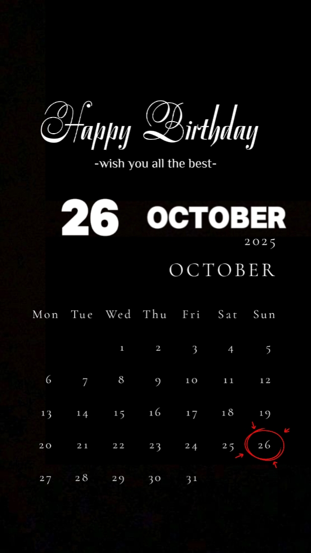 HBD 26 OCTOBER 