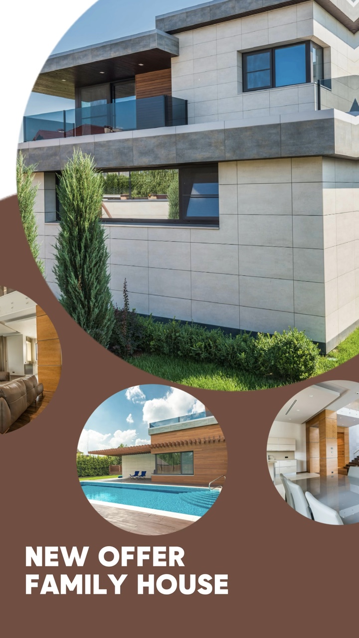 Affichage immobilier marron et blanc style TikTok