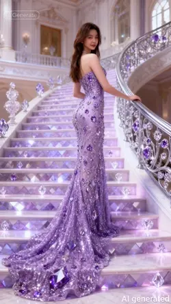 Lilac diamond gown