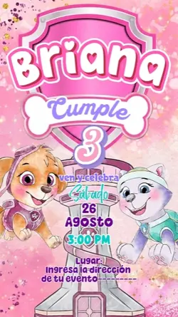 Paw skye invitacion