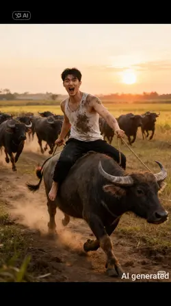 ผู้ชายขี่ควายai