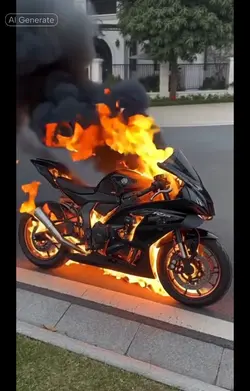 BURNING MOTORCYCLE