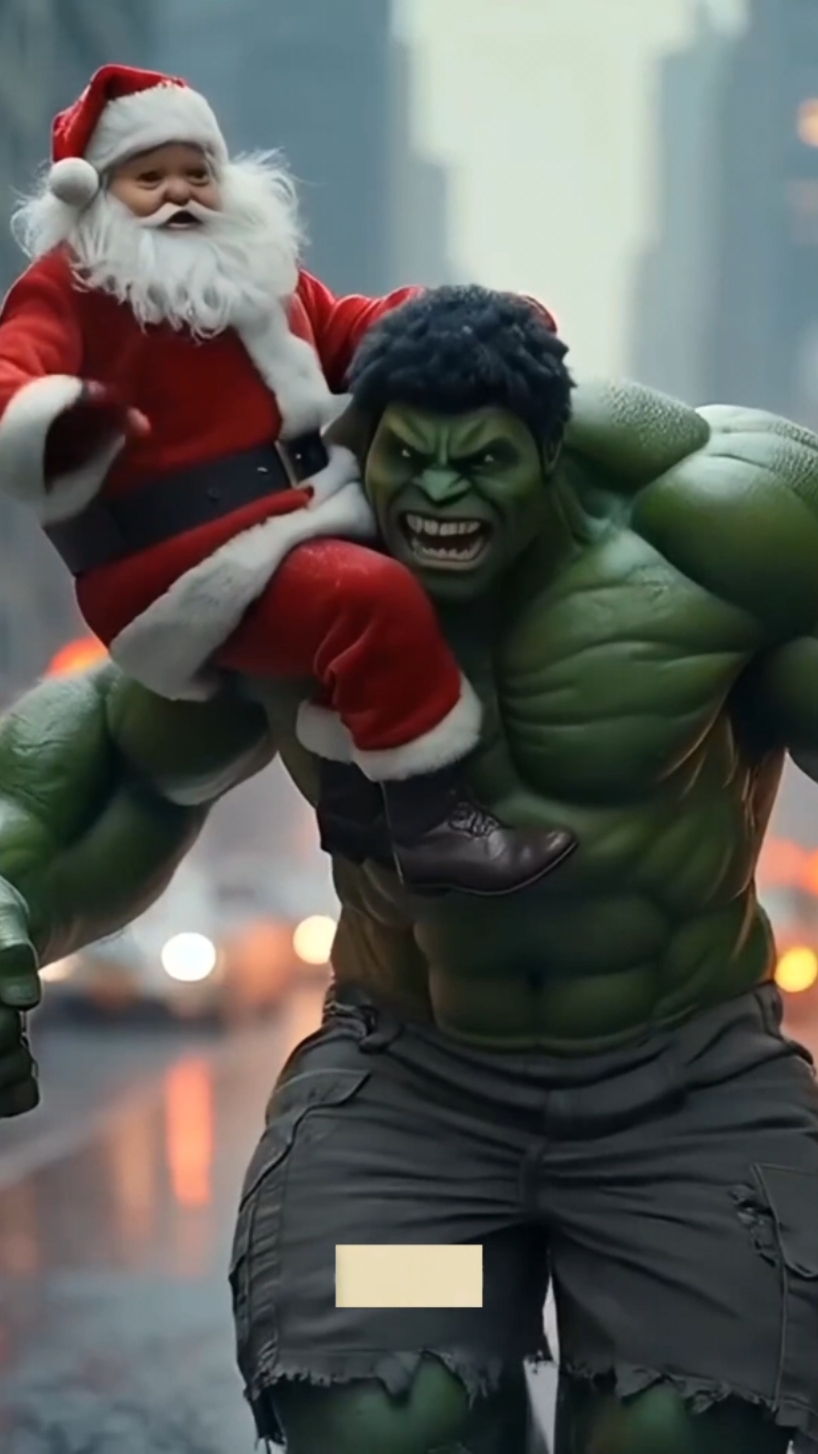Santa con superhéroe