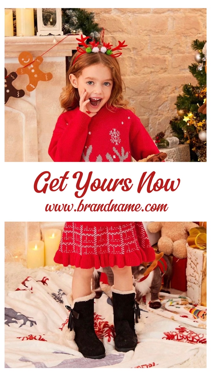 C2B- Patrón Navideño- Publicidad De Moda De Invierno Para Estilo- Estilo Tiktok
