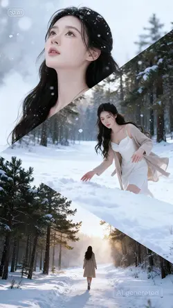 Ghép ảnh mùa đông AI