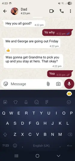 dad was questioning!