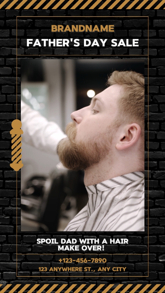 Pôster Dinâmico do Dia dos Pais Serviço Offline Barbearia