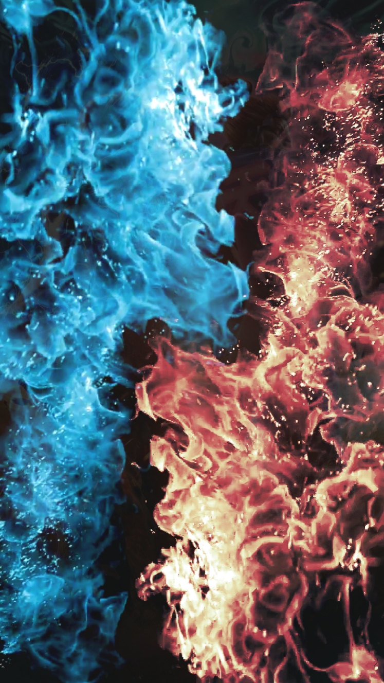 Orange & blaues Feuer 