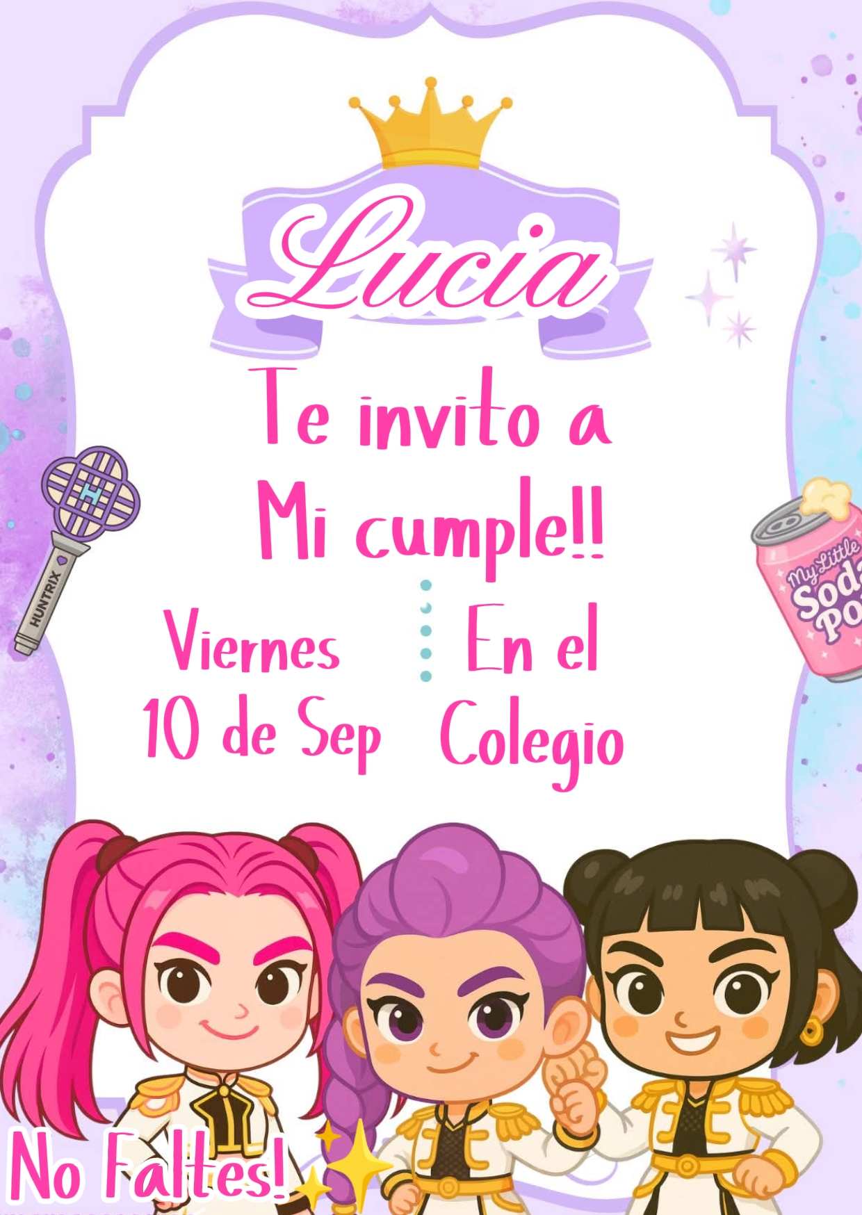 invitación Huntrix 